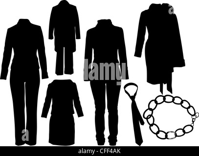 Illustration set of fashion silhuettes Stock Photo - Alamy