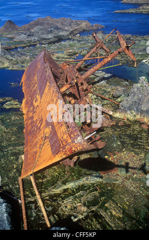 USATS Clarksdale Victoria wrecked on Hippa Island in the Queen Charlotte Islands, British Columbia, Canada. Stock Photo