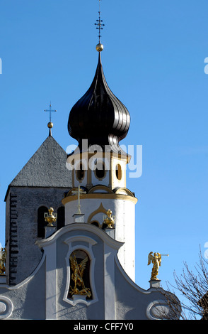 Church in Innichen, Puster Valley, Alto Adige, South Tyrol, Italy Stock Photo