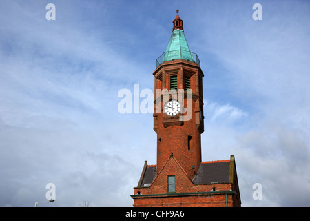 restored clock tower at the gasworks site Belfast Northern Ireland UK Stock Photo