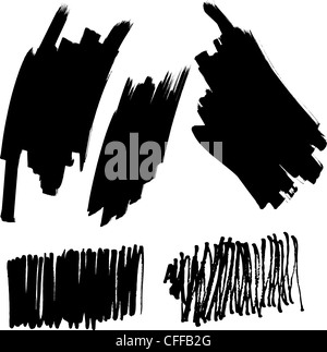 Abstract vector set of brushes Stock Photo