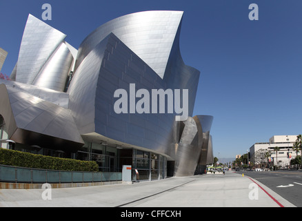 LOS ANGELES, CA - MARCH 2, 2012 - A fisheye view of the Walt Disney Concert Hall in Los Angeles, California on March 2nd, 2012. Stock Photo