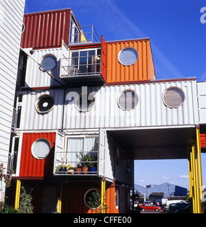 Housing at Container City 2 Trinity Buoy Wharf, Canning Town Docklands Tower Hamlets, East London England UK   KATHY DEWITT Stock Photo