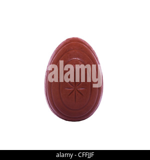 A Cadbury creme egg chocolate Easter egg on a white background Stock Photo
