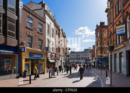 Shops on Cornmarket in the city centre, Derby, Derbyshire, East Midlands, England, UK Stock Photo