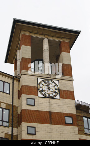 Clock tower of Angel Square, Upper Street, Islington, London, England, UK Stock Photo