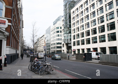 View down Farringdon Street, London, England, UK EC4 Stock Photo