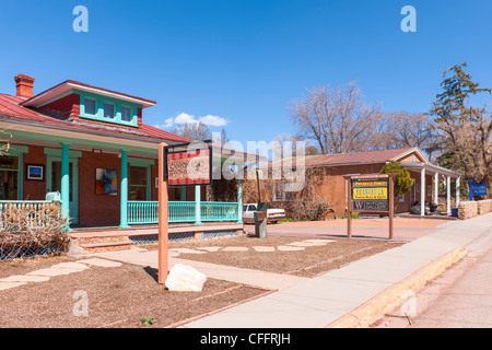 Canyon road historic art gallery district Santa Fe Stock Photo