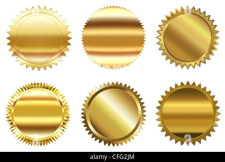 Set of golden seal Stock Photo