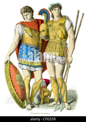 Two soldiers from the ancient Greek period Stock Photo