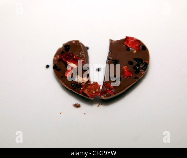 Broken chocolate heart, London Stock Photo