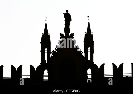 Templeton Carpet Factory silhouette detail, Glasgow Green, Glasgow, Scotland UK Stock Photo