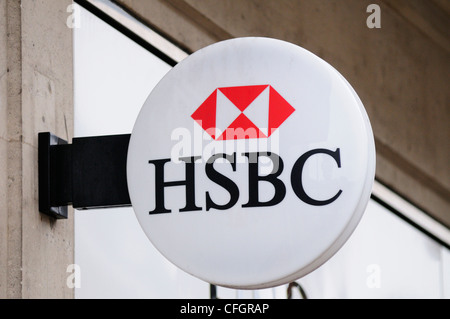 HSBC Bank Sign, Cambridge, England, UK Stock Photo