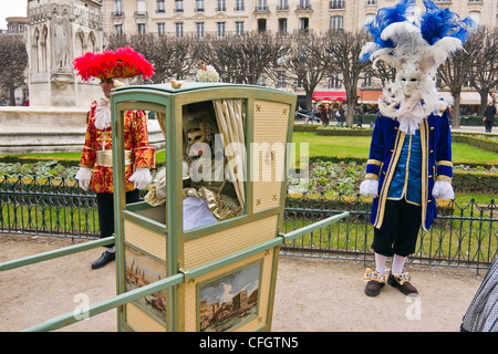 Venetian carnival mask costume parade Stock Photo