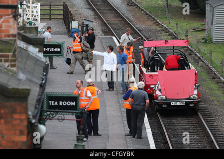 BBC Top Gear filming railway stunt Stock Photo