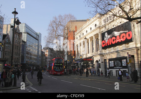 Charing Cross Road London Garrick Theatre on right Stock Photo