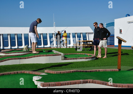 Cruise ship miniature golf Stock Photo