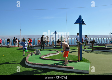 Cruise ship miniature golf Stock Photo