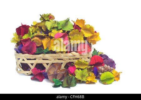 potpourri in basket on  white background Stock Photo