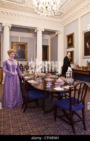 The reconstructed Victorian dining room in Lydiard House, Swindon, Wiltshire, England, UK Stock Photo