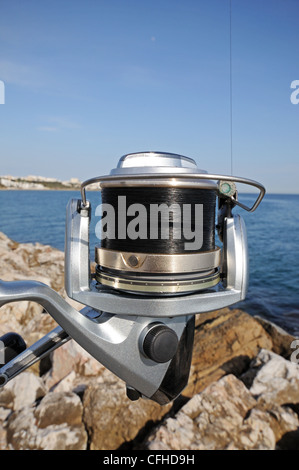 Modern Daiwa fishing reel and rod, Puerto Cabopino, Costa del Sol, Malaga  Province, Andalucia, Spain, Western Europe Stock Photo - Alamy