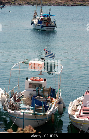 GREECE Athens. The Saronic Gulf Aegina Island Perdika . Boats in the harbour Stock Photo