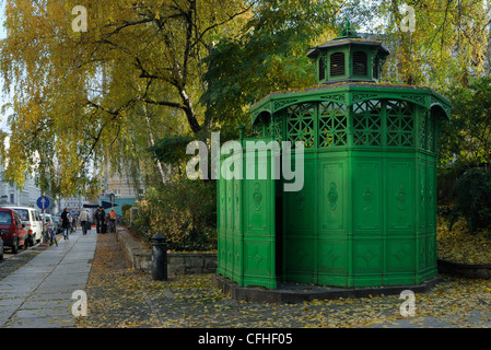 Typical historic cast iron public toilet from the 19th century, nicknamed Café Achteck, Kreuzberg, Berlin, Germany, Europe Stock Photo