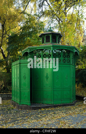 Typical historic cast iron public toilet from the 19th century, nicknamed Café Achteck, Kreuzberg, Berlin, Germany, Europe Stock Photo