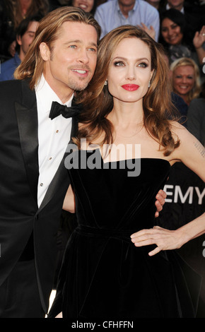BRAD PITT and Angelina Jolie at  Oscars in February 2012. Photo Jeffrey Mayer Stock Photo