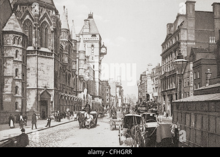 Royal Courts of Justice, aka Law Courts, London, England in the late 19th century. Stock Photo