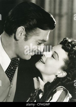 GONE WITH THE WIND  Studio portraits of Clark Gable and Vivien Leigh in the 1939 MGM film epic Stock Photo