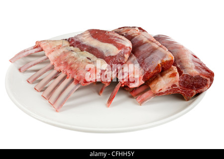 rack of lamb on a plate Stock Photo