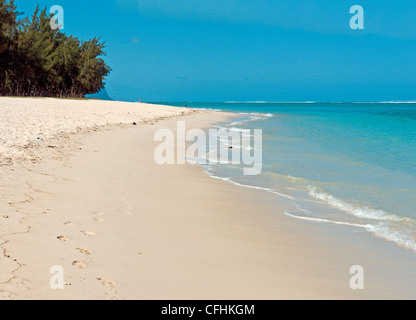 The beach at Flic en Flac, on the west coast of the Indian Ocean island of Mauritius Stock Photo