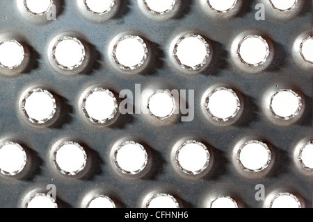 bullet holes on steel plate Stock Photo