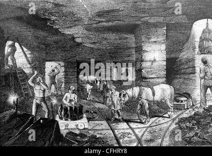 Getting Out The Ten Yard Coal Bradley Mine Bilston 1800 1820 Stock getting-out-the-ten-yard-coal-bradley-mine-bilston-1800-1820-stock