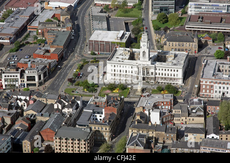 aerial view of Barnsley Town Hall, South Yorkshire Stock Photo