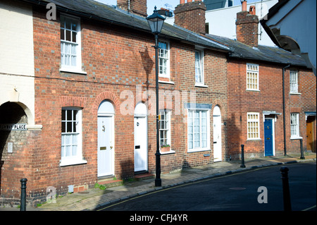 Dorking Town center one way system and St Martin’s church and dorkings very famous south street Stock Photo