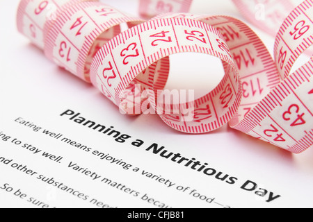 Planning a nutritious day article Stock Photo