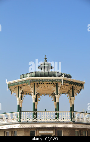 Close up of the renovated Victorian Brighton Bandstand (Birdcage), Brighton seafront, East Sussex, UK Stock Photo