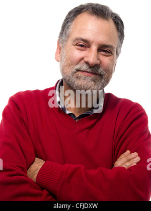 Portrait of an happy middle aged bearded man smiling Stock Photo