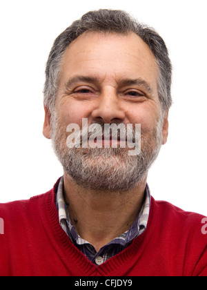 Portrait of an happy middle aged bearded man smiling Stock Photo