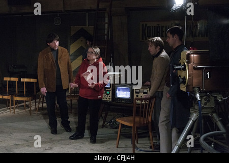 Shooting of the Czech film Horici ker (Burning Bush), directed by Polish director Agnieszka Holland (left), which will be three Stock Photo