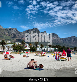 Camps Bay Beach in Cape Town Stock Photo