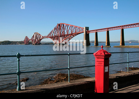 Forth Bridge over the Firth of Forth, South Queensferry, Scotland, United Kingdom, Europe Stock Photo
