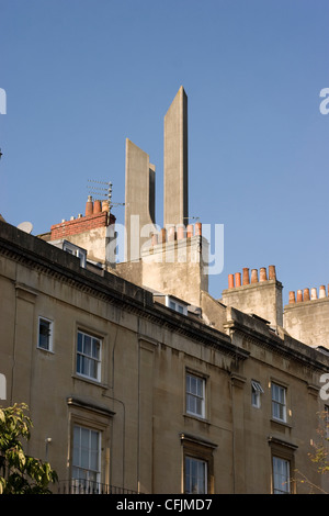 Roof tops of Clifton town houses Stock Photo