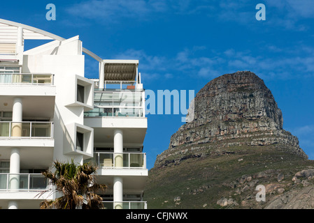 Luxurious apartments at the foot of the Lion's Head peak in Sea Point near Cape Town, South Africa Stock Photo