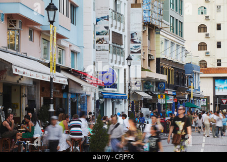 Cafes and restaurants along Stanley Main Street, Hong Kong Island, Hong Kong, China, Asia Stock Photo