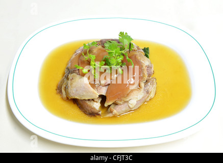 stewed pork knuckle with kale inside , chinese cuisine Stock Photo