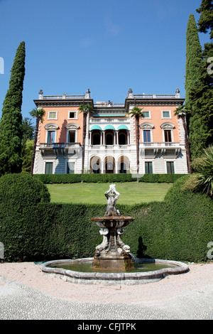 Lakeside villa, Cadenabbia, Lake Como, Lombardy, Italian Lakes, Italy, Europe Stock Photo