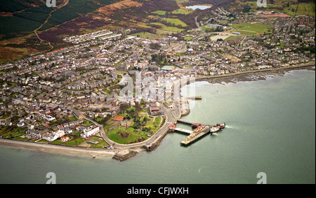historic aerial view of Dunoon in The Firth of Clyde, Scotland, taken 1992 Stock Photo